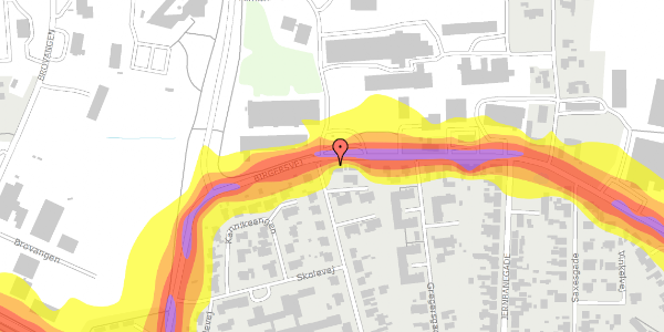 Trafikstøjkort på Birgersvej 2, 3720 Aakirkeby