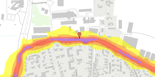 Trafikstøjkort på Birgersvej 7, 3720 Aakirkeby