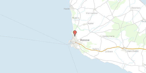 Trafikstøjkort på Haslevej 10, 3700 Rønne