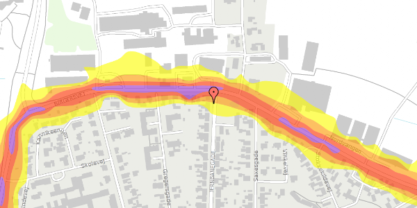 Trafikstøjkort på Jernbanegade 53, 3720 Aakirkeby