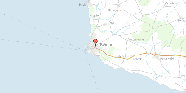 Trafikstøjkort på Åkirkebyvej 20, 3700 Rønne