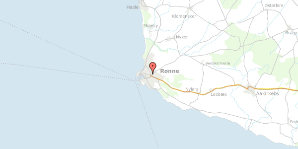 Trafikstøjkort på Åkirkebyvej 26, 3700 Rønne