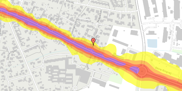 Trafikstøjkort på Åkirkebyvej 119, 3700 Rønne