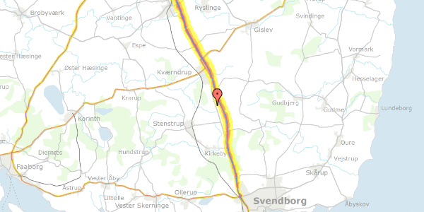 Trafikstøjkort på Bobjergvej 34, 5771 Stenstrup