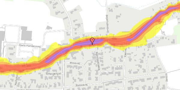 Trafikstøjkort på Fåborgvej 23, 5762 Vester Skerninge