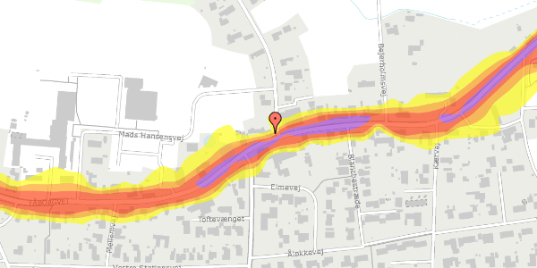 Trafikstøjkort på Fåborgvej 40, 1. , 5762 Vester Skerninge