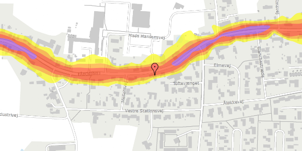 Trafikstøjkort på Fåborgvej 43B, 5762 Vester Skerninge