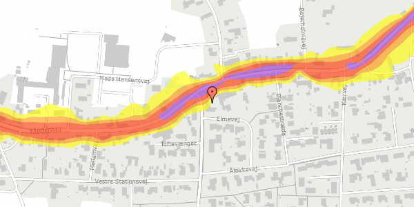 Trafikstøjkort på Langegyde 1A, 5762 Vester Skerninge