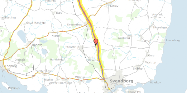 Trafikstøjkort på Lundevej 15A, 5771 Stenstrup