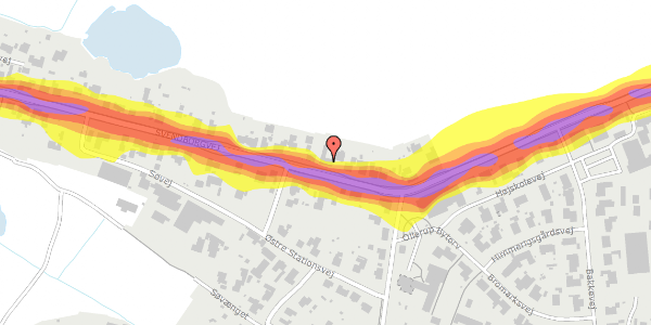 Trafikstøjkort på Svendborgvej 34, 5762 Vester Skerninge