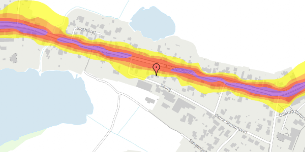 Trafikstøjkort på Svendborgvej 43C, 5762 Vester Skerninge