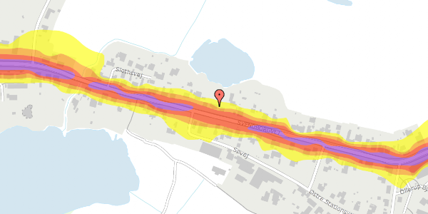 Trafikstøjkort på Svendborgvej 60, st. , 5762 Vester Skerninge