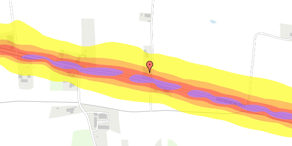 Trafikstøjkort på Svendborgvej 130, 5762 Vester Skerninge