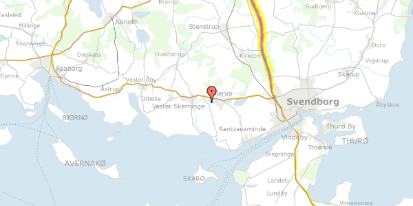 Trafikstøjkort på Åkildevej 24A, 5762 Vester Skerninge