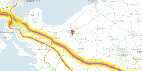 Trafikstøjkort på Brenderupvej 11, 5464 Brenderup Fyn