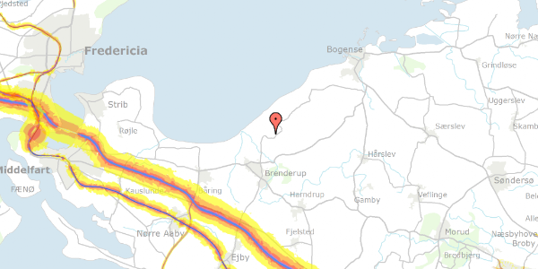 Trafikstøjkort på Brovangen 12, 5464 Brenderup Fyn