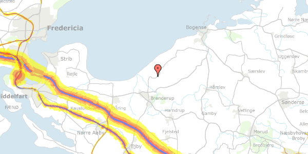 Trafikstøjkort på Brovangen 24, 5464 Brenderup Fyn