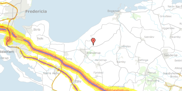 Trafikstøjkort på Brovej 7, 5464 Brenderup Fyn