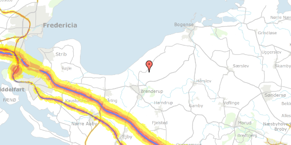 Trafikstøjkort på Brovej 16, 5464 Brenderup Fyn