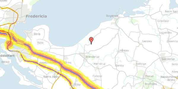 Trafikstøjkort på Brovej 22, 5464 Brenderup Fyn
