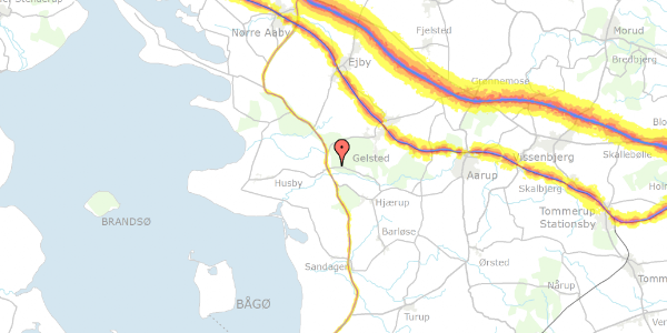 Trafikstøjkort på Hårevej 46, 5591 Gelsted