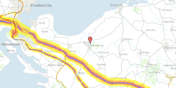 Trafikstøjkort på Krohaven 3, 5464 Brenderup Fyn