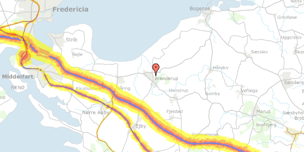 Trafikstøjkort på Krohaven 13, 5464 Brenderup Fyn