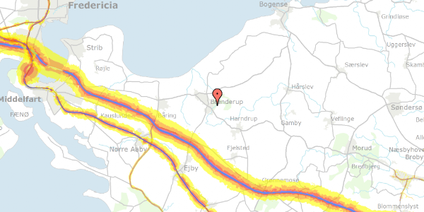 Trafikstøjkort på Skovhaven 16, 5464 Brenderup Fyn