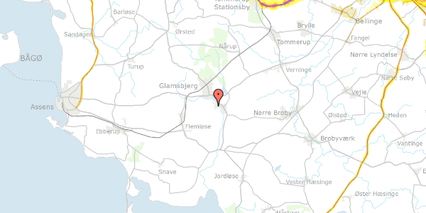 Trafikstøjkort på Præstemarken 3, 5620 Glamsbjerg