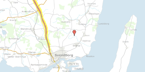 Trafikstøjkort på Brudagergårdsvej 7, 5882 Vejstrup