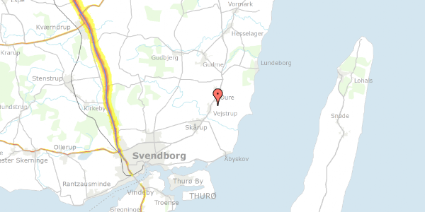 Trafikstøjkort på Højskolevej 17, 5882 Vejstrup