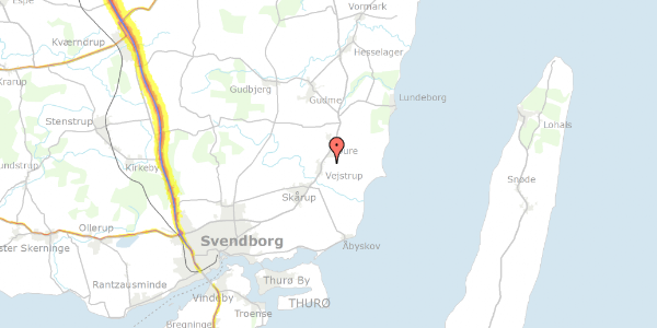 Trafikstøjkort på Højskolevej 23, 5882 Vejstrup