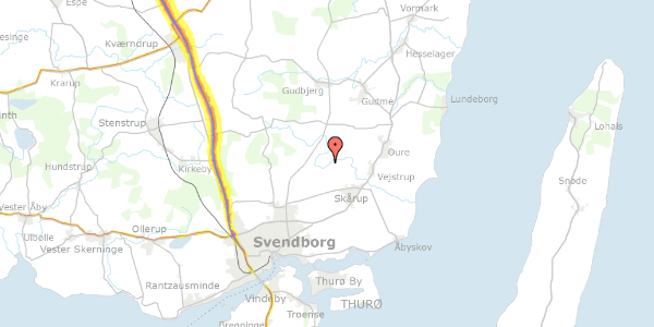 Trafikstøjkort på Lundevej 19, 5882 Vejstrup