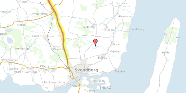 Trafikstøjkort på Lundevej 35, 5882 Vejstrup