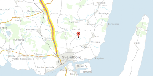 Trafikstøjkort på Lundevej 39, 5882 Vejstrup