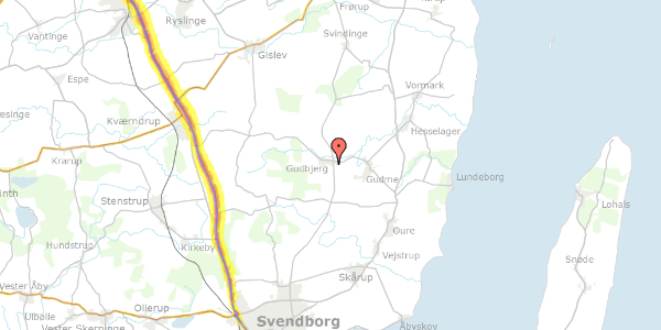 Trafikstøjkort på Præstemarken 67, 5892 Gudbjerg Sydfyn