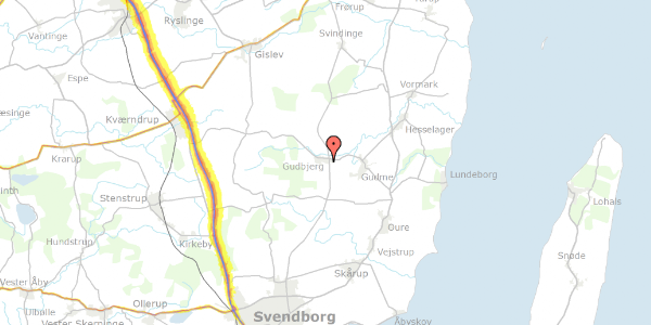 Trafikstøjkort på Præstemarken 71, 5892 Gudbjerg Sydfyn