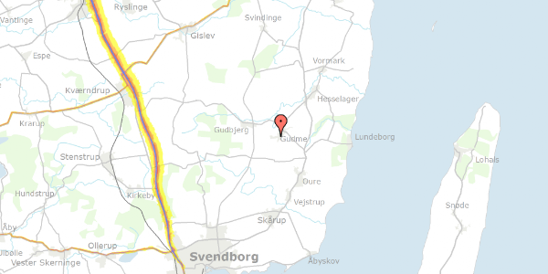 Trafikstøjkort på Søvangen 40, 5884 Gudme