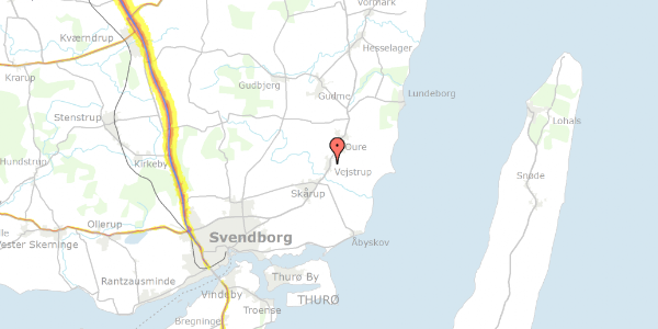 Trafikstøjkort på Vænget 11, 5882 Vejstrup