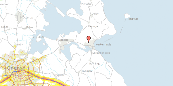 Trafikstøjkort på Damgårds Alle 109, 5300 Kerteminde