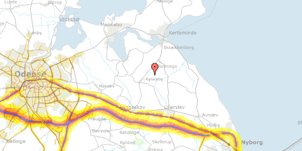 Trafikstøjkort på Haveskovvej 83, 5350 Rynkeby