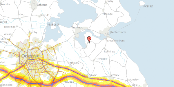 Trafikstøjkort på Kertinge Bygade 30, 5300 Kerteminde