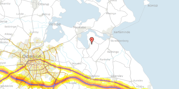 Trafikstøjkort på Kertinge Bygade 50, 5300 Kerteminde