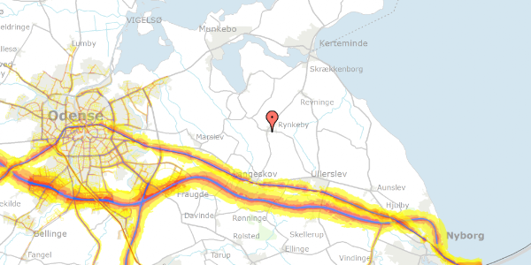 Trafikstøjkort på Kirsebærhaven 24, 5350 Rynkeby