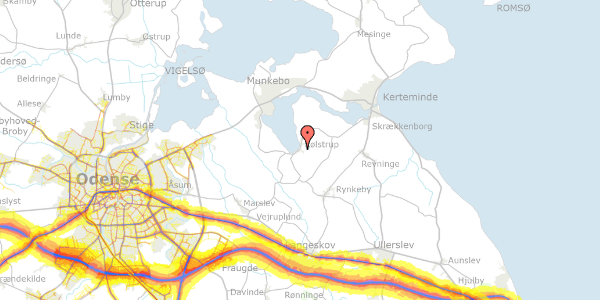 Trafikstøjkort på Kølstrup Bygade 40, 5300 Kerteminde