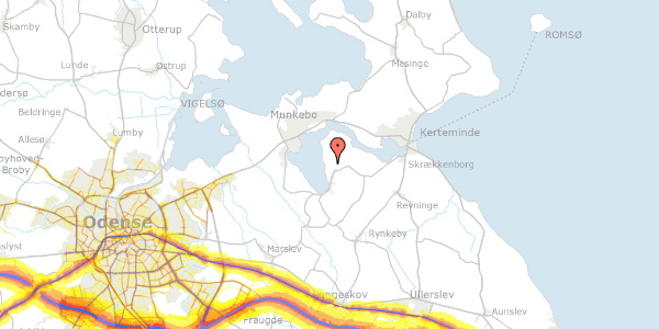 Trafikstøjkort på Lange Gyde 5A, 5300 Kerteminde