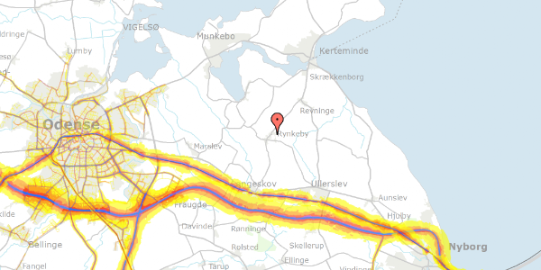 Trafikstøjkort på Rynkeby Bygade 46, 5350 Rynkeby