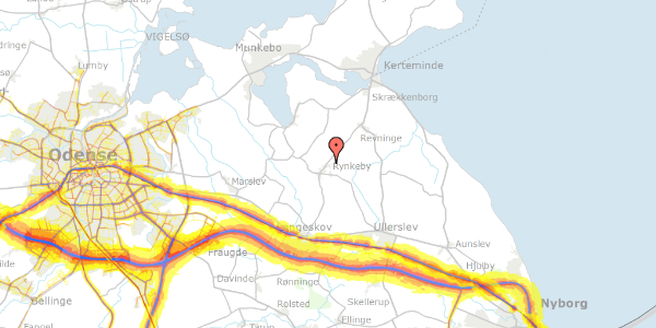 Trafikstøjkort på Rynkeby Bygade 82, 5350 Rynkeby