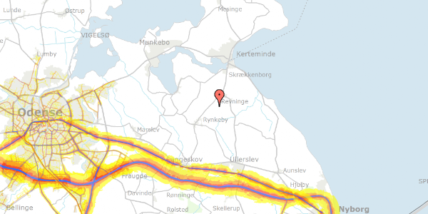 Trafikstøjkort på Rynkebyvej 177, 5350 Rynkeby