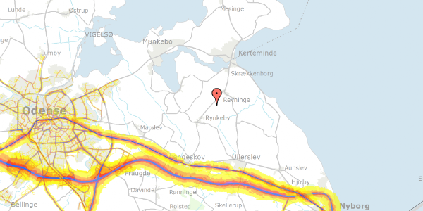 Trafikstøjkort på Rynkebyvej 199, 5350 Rynkeby